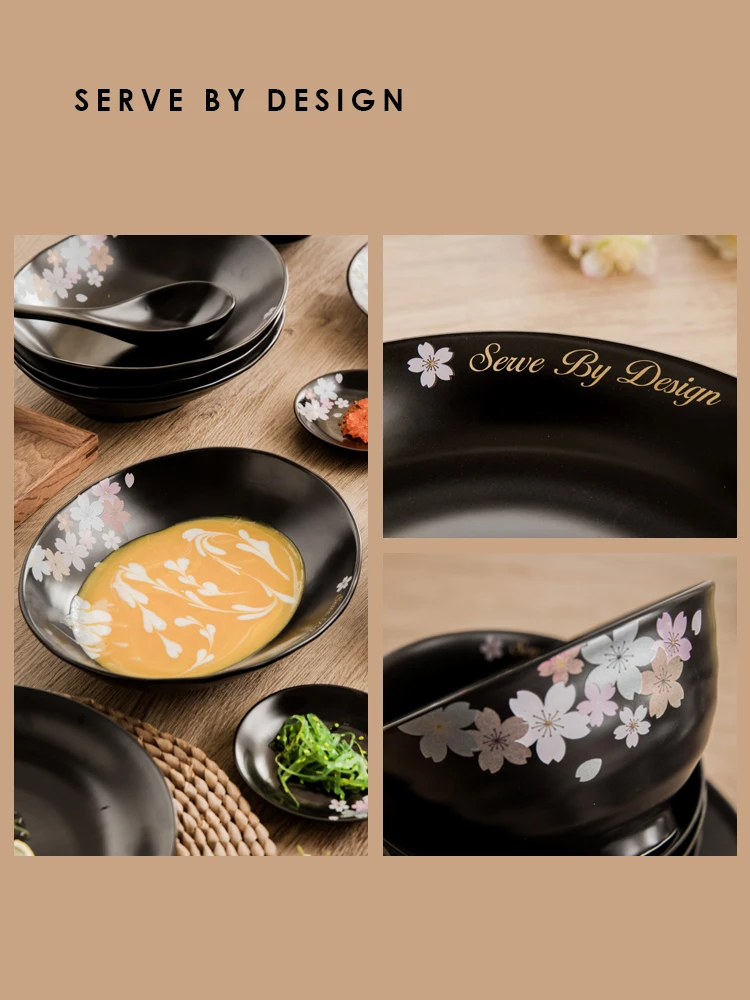 Cherry blossom, Japanese style and wind tableware, one-person dish set, household ceramic, Japanese chopsticks plate.
Cherry blossom, Japanese style and wind tableware, one-person dish set, household ceramic, Japanese chopsticks plate.