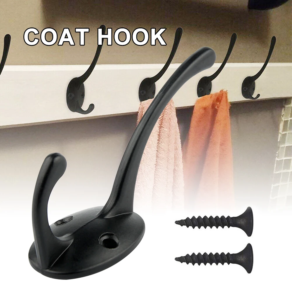 1pc Heavy Duty Coat Hooks Wall Mounted For Hat Hardware Dual Prong Retro Coat Hanger Black Color
1pc Heavy Duty Coat Hooks Wall Mounted For Hat Hardware Dual Prong Retro Coat Hanger Black Color