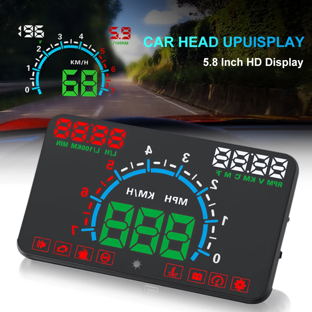 Car Head-up Display Windshield HUD 5.8" Color Display OBD2 Fault Code Diagnostic Overspeed Warning Projector System Dropshipping
Car Head-up Display Windshield HUD 5.8" Color Display OBD2 Fault Code Diagnostic Overspeed Warning Projector System Dropshipping