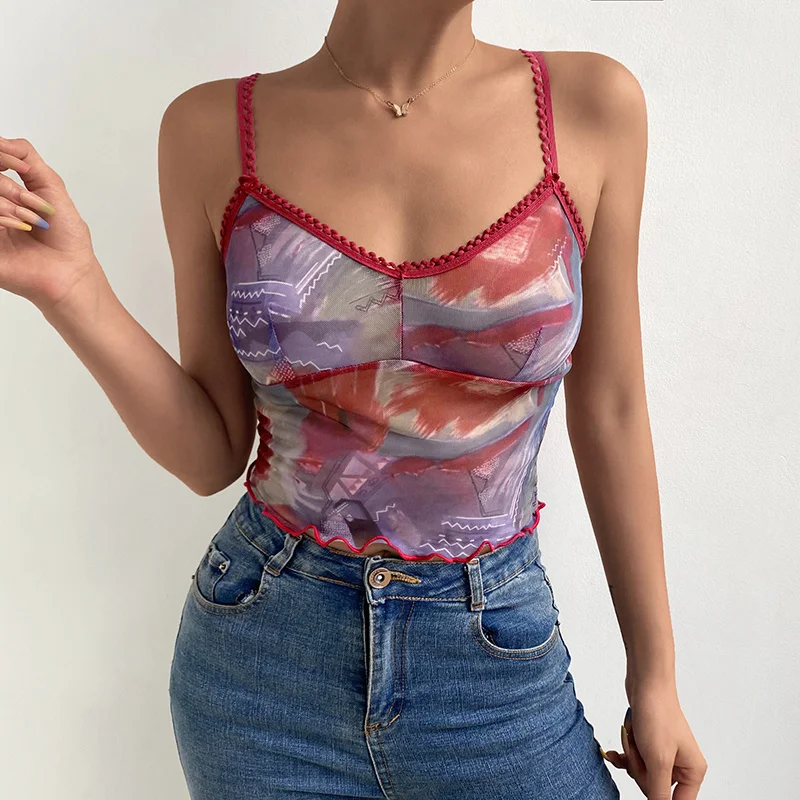 ZOVSV Printed Mesh Sexy Crop Tops Women 2021 Summer Transparent Spaghetti Strap Camis Top Tee Fashion Backless See Through
ZOVSV Printed Mesh Sexy Crop Tops Women 2021 Summer Transparent Spaghetti Strap Camis Top Tee Fashion Backless See Through