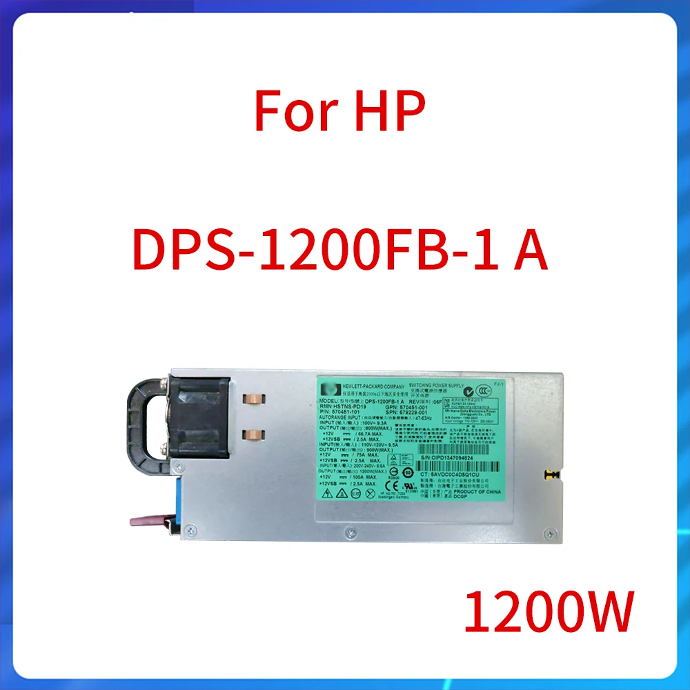 1200W switching power supply DPS-1200FB-1 A HSTNS-PD19 570451-001 579229-001 490594-001 438203-001 For HP DL380 DL580 DL585 G7
1200W switching power supply DPS-1200FB-1 A HSTNS-PD19 570451-001 579229-001 490594-001 438203-001 For HP DL380 DL580 DL585 G7