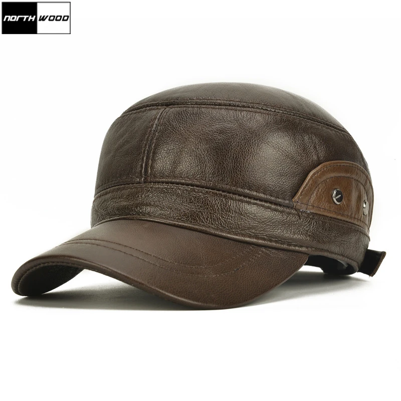 NORTHWOOD High Quality Genuine Cow Leather Hat Men's Baseball Cap Male Earflaps Warm Winter Military Caps Womens Bone Snapback
NORTHWOOD High Quality Genuine Cow Leather Hat Men's Baseball Cap Male Earflaps Warm Winter Military Caps Womens Bone Snapback