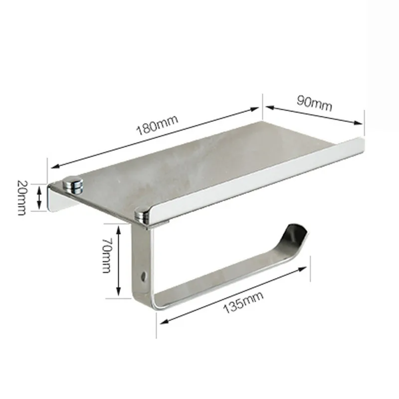 Wall Mount Toilet Paper Holder with Phone Shelf 304 Stainless Steel Toilet Paper Roll Holder Tissue Holder Bathroom Accessories
Wall Mount Toilet Paper Holder with Phone Shelf 304 Stainless Steel Toilet Paper Roll Holder Tissue Holder Bathroom Accessories