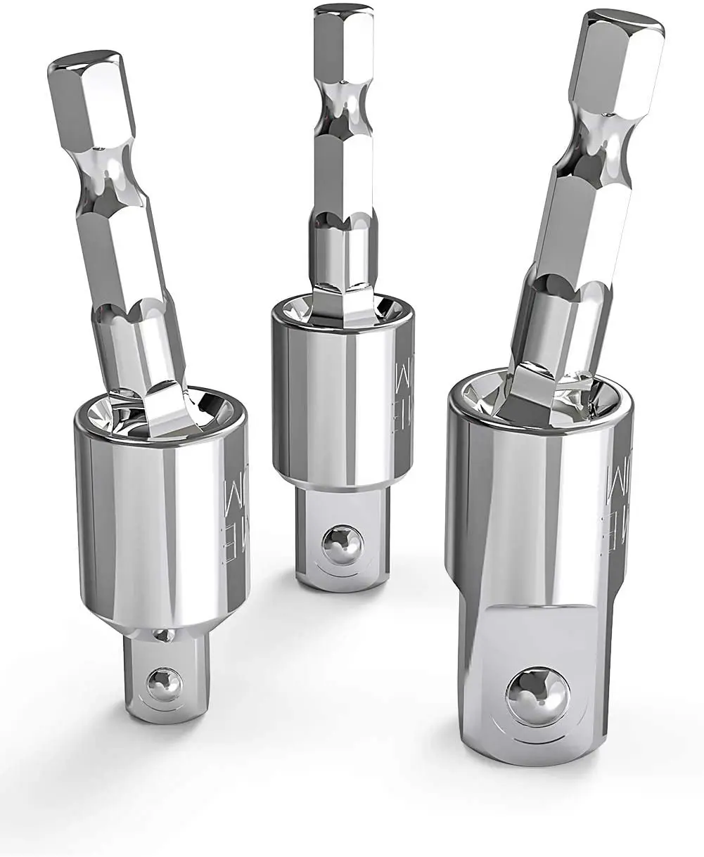 3-Piece Power Drill Sockets Adapter Sets, 360 Rotatable Hex Shank Impact Driver Socket Adapter, Socket to Drill Adapter 1/4" 3/8
3-Piece Power Drill Sockets Adapter Sets, 360 Rotatable Hex Shank Impact Driver Socket Adapter, Socket to Drill Adapter 1/4" 3/8
