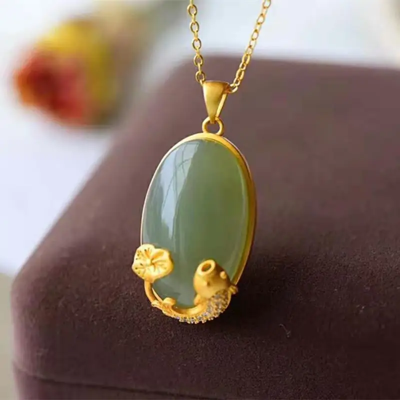 Pure Natural Hetian Jade Gray Jade Year after Year There Are Surplus Inlaid S925 Sterling Silver Gilding Craft Pendant Female
Pure Natural Hetian Jade Gray Jade Year after Year There Are Surplus Inlaid S925 Sterling Silver Gilding Craft Pendant Female
