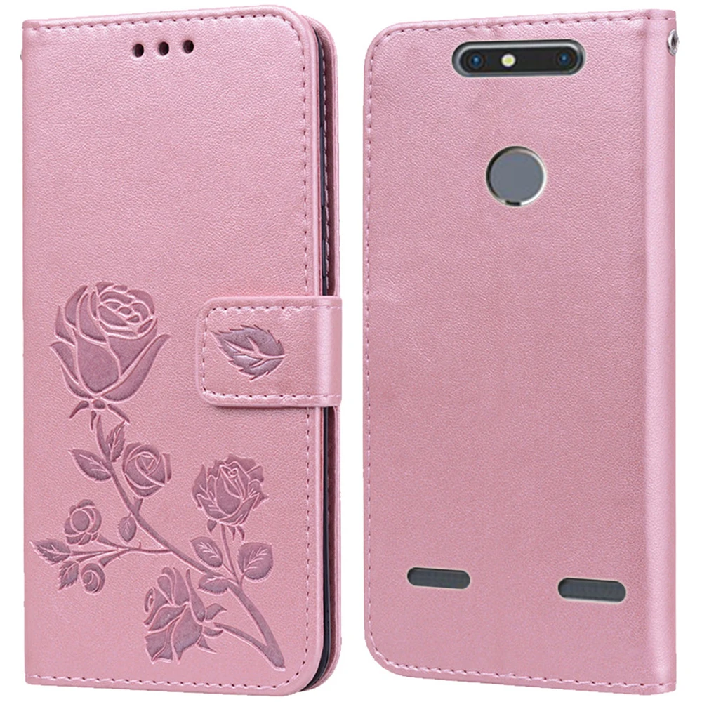 Роскошный кожаный чехол книжка для ZTE Blade V8 Mini BV0850 Lite бумажник с розой и подставкой
