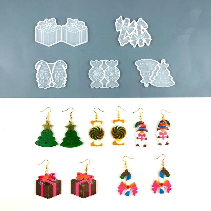5Pcs Silicone Mold Christmas Tree/Crutches/Gift Box Mold Suitable for Epoxy Resin Diy Craft Earrings Jewelry Making
5Pcs Silicone Mold Christmas Tree/Crutches/Gift Box Mold Suitable for Epoxy Resin Diy Craft Earrings Jewelry Making