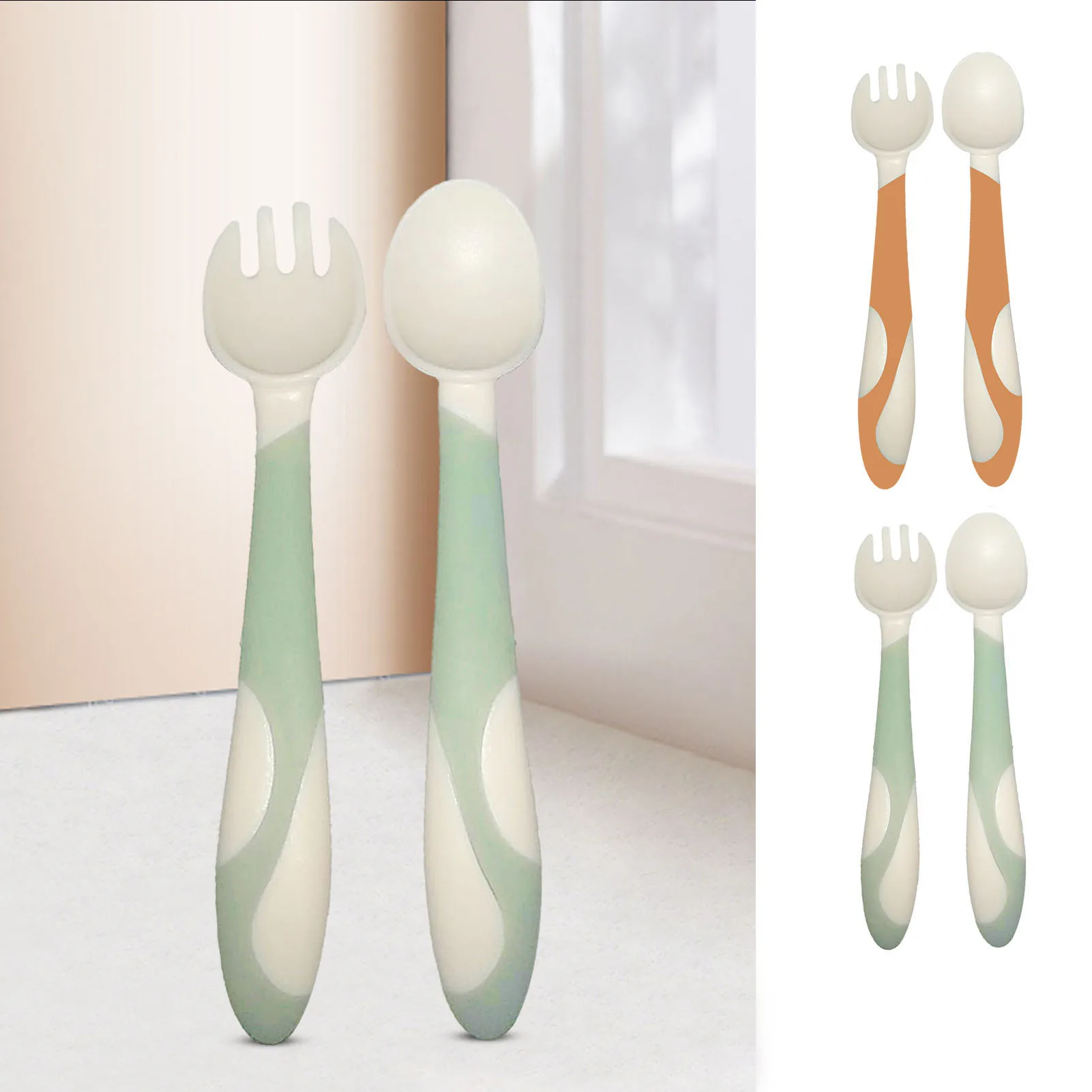 Curved Fork And Spoon Set Safe And Healthy Food Silicone Spoons Forks Baby Tableware Set Infant Feeding Practice Fork And Spoon
Curved Fork And Spoon Set Safe And Healthy Food Silicone Spoons Forks Baby Tableware Set Infant Feeding Practice Fork And Spoon