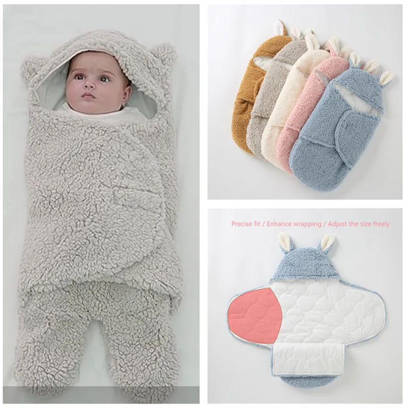 

Baby Sleeping Bag for Kid Newborn Lamb Velvet Anti-startle Anti-kick Warmth Quilted Padded Leg 0 - 6M