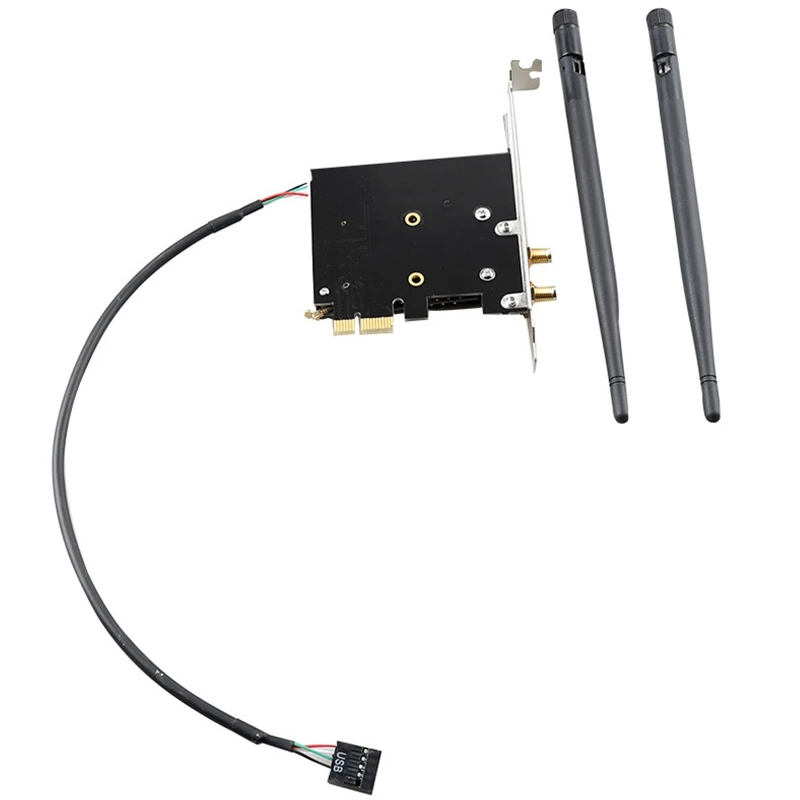 MINI PCIE Desktop Wifi Adapter PCI-E X1 Wireless WiFi Network Adapter Converter Card Support Bluetooth for PC
MINI PCIE Desktop Wifi Adapter PCI-E X1 Wireless WiFi Network Adapter Converter Card Support Bluetooth for PC