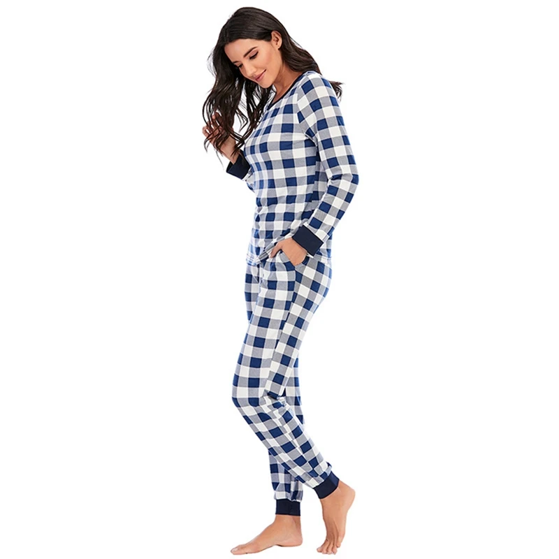 Women's Plaid Pajamas Set Long-sleeved Pajamas Soft Home Service Two-piece Set Pajama Sets 
Women's Plaid Pajamas Set Long-sleeved Pajamas Soft Home Service Two-piece Set Pajama Sets