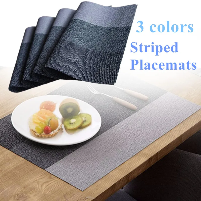 3 Colors Clean Striped Placemats Minimalist Nordic Style PVC Placemats Teslin Table Mat Western Food Supplies Kitchen Tool
3 Colors Clean Striped Placemats Minimalist Nordic Style PVC Placemats Teslin Table Mat Western Food Supplies Kitchen Tool