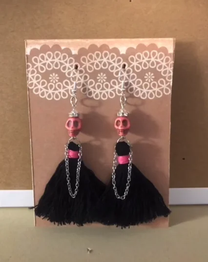 Day of The Dead Tassel Earrings/Boho Gypsy Western Hippie Earrings/Sugar Skull/Dia De Los Muertos
Day of The Dead Tassel Earrings/Boho Gypsy Western Hippie Earrings/Sugar Skull/Dia De Los Muertos