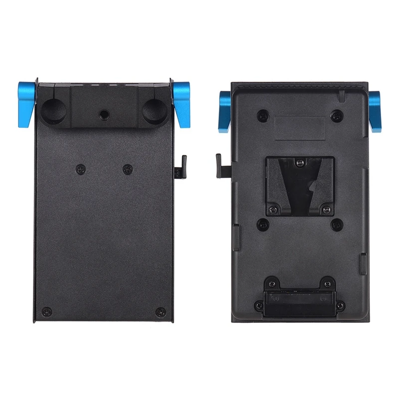 

V Mount V-Lock Battery Plate Adapter with 15Mm Dual Hole Rod Clamp LP-E6 Dummy Battery Adapter for BMCC BMPCC Canon 5D2/5D3/5D4/