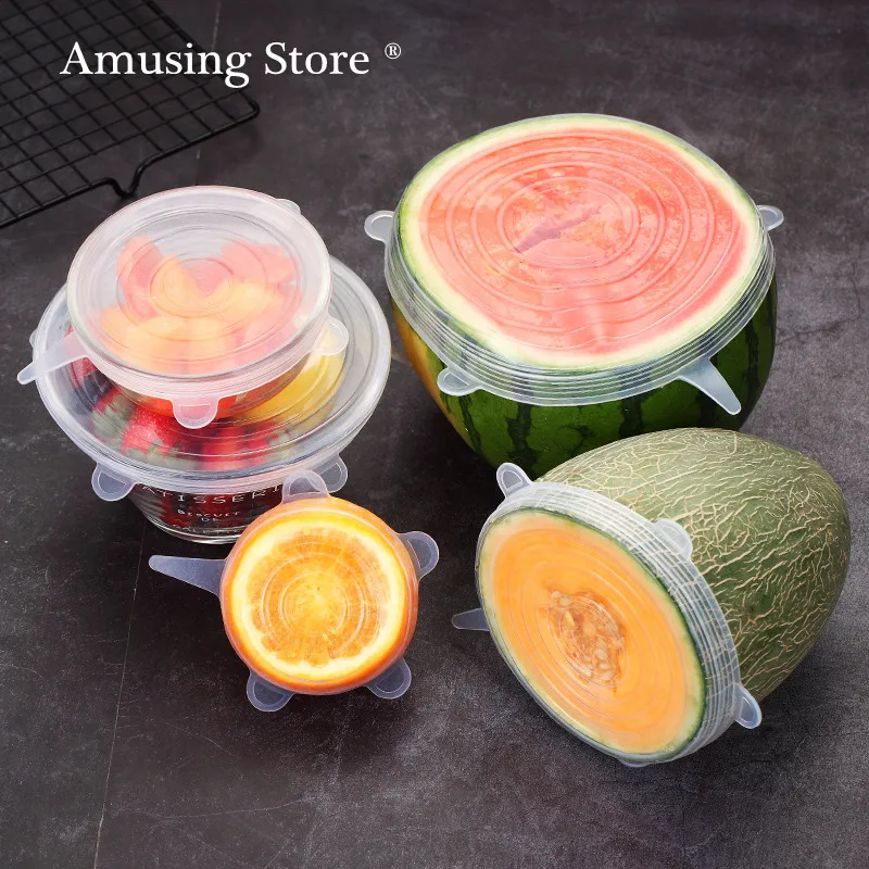 6Pcs Food Silicone Cover Fresh-Keeping Reusable Elastic Stretch Universal Wrap Bowl Pot Cap Kitchen Accessories Cookware 
6Pcs Food Silicone Cover Fresh-Keeping Reusable Elastic Stretch Universal Wrap Bowl Pot Cap Kitchen Accessories Cookware