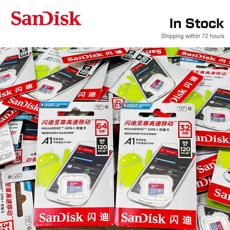 

SanDisk Ultra microSD UHS-I Card 16GB 98MB/s A1 TF Micro SD Card 32GB 64GB 128GB 256GB microSDHC microSD Card Standard Shipping