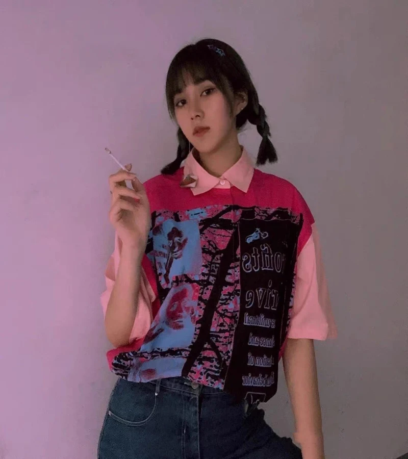 Streetwear CAVEMPT.C.E Shirt Short Pink Splic Ink Print Polo Shirt Summer Tee 2021 Men Women High Quality 1:1 Casual Shirt Tops 
Streetwear CAVEMPT.C.E Shirt Short Pink Splic Ink Print Polo Shirt Summer Tee 2021 Men Women High Quality 1:1 Casual Shirt Tops