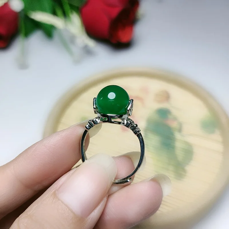 Temperament Natural Green stone ring adjustable Round Bead ring Fashion women bowknot ornaments free shipping
Temperament Natural Green stone ring adjustable Round Bead ring Fashion women bowknot ornaments free shipping