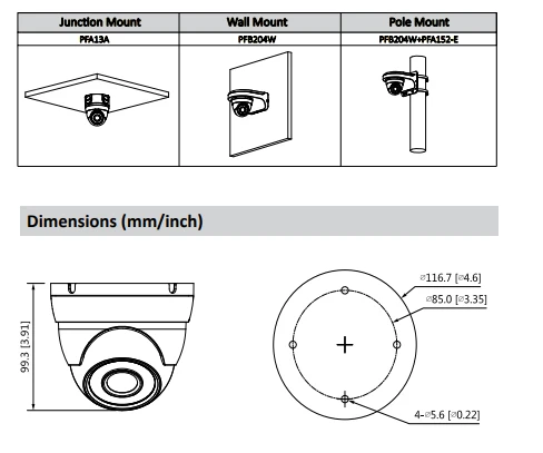 Dahua 4K HDCVI IR Eyeball Camera Smart IR 30m IP67 Indoor and Outdoor DC12V Security Camera HAC-HDW1801M HDCVI Camera
Dahua 4K HDCVI IR Eyeball Camera Smart IR 30m IP67 Indoor and Outdoor DC12V Security Camera HAC-HDW1801M HDCVI Camera