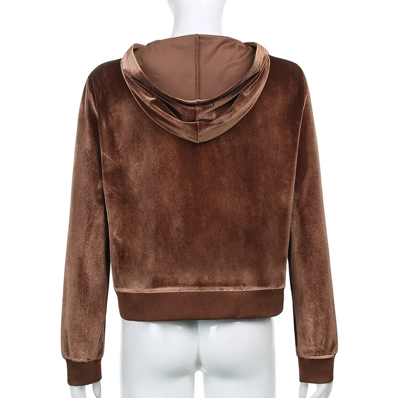 ALLNeon Indie Aesthetics Velvet Brown Hoodie Y2K Streetwear Zip Up Long Sleeve Crop Top Vintage 90s Solid Sweatshirts Big Pocket
ALLNeon Indie Aesthetics Velvet Brown Hoodie Y2K Streetwear Zip Up Long Sleeve Crop Top Vintage 90s Solid Sweatshirts Big Pocket