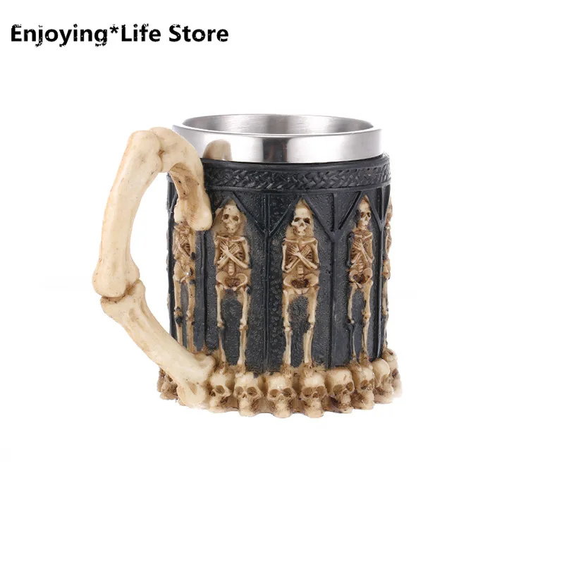 Mug Skull Wine Glass Resin Skull Handle Stainless Steel Wine Glass Home Decoration Beer Bar Cup
Mug Skull Wine Glass Resin Skull Handle Stainless Steel Wine Glass Home Decoration Beer Bar Cup