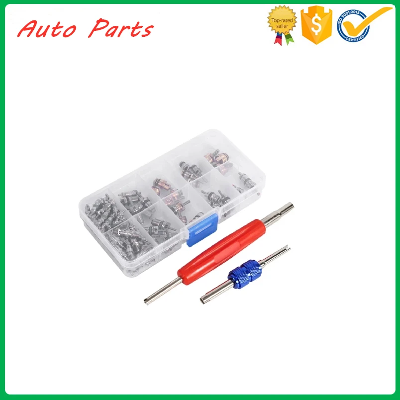 

102pcs Assortment A/C R134a/R12 Refrigeration Tire Valve Stem Core kit Air conditioning valve core for R12 R134a A/C Repair Tool