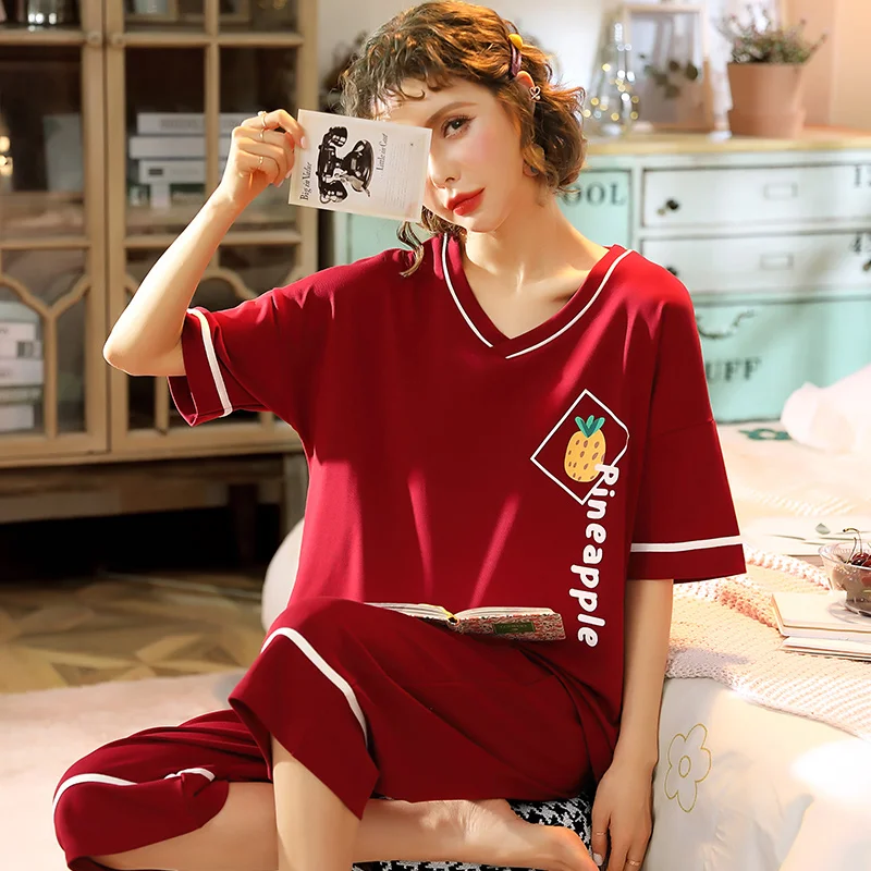 Women Clothes for Summer Pajamas Sets O-Neck Sleepwear Lovely Rabbit Pijamas Mujer Short Sleeve Cotton Sexy Pyjamas Female M-5XL
Women Clothes for Summer Pajamas Sets O-Neck Sleepwear Lovely Rabbit Pijamas Mujer Short Sleeve Cotton Sexy Pyjamas Female M-5XL