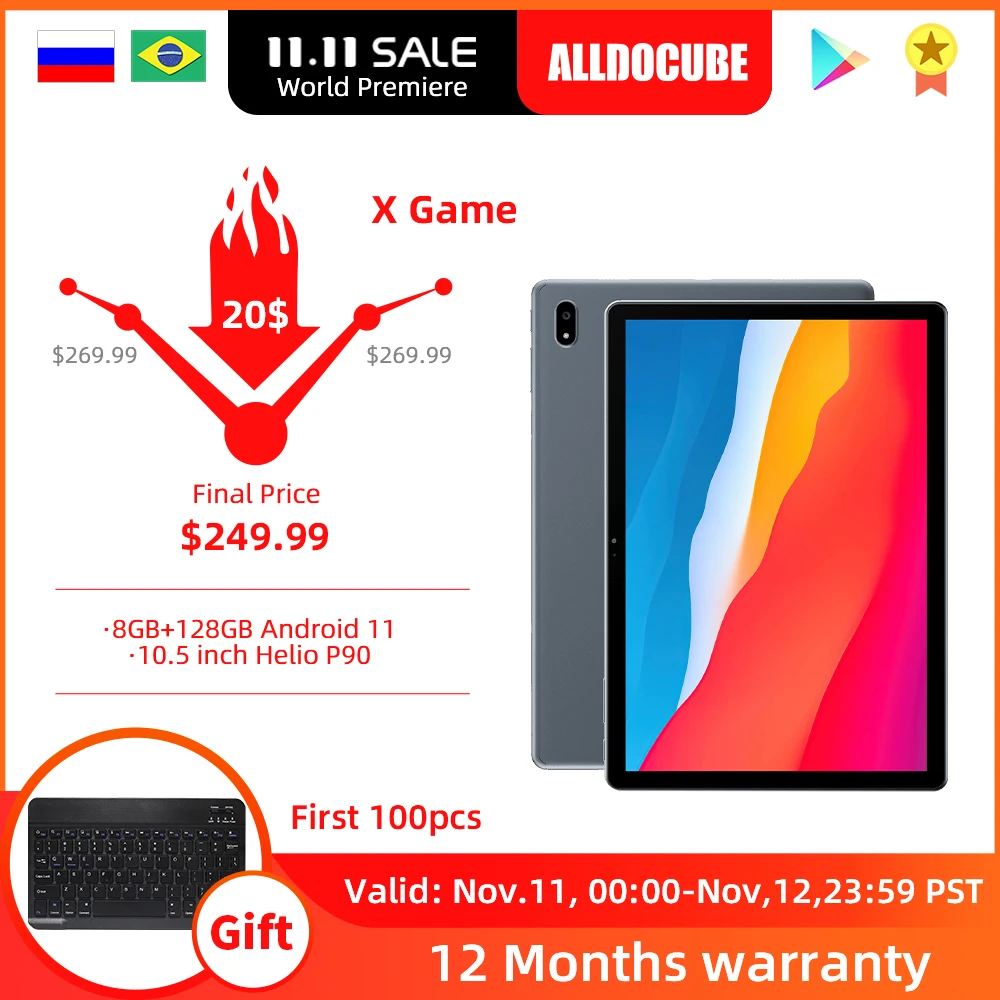 Alldocube X игровой планшет с процессором MTK P90, ОЗУ 8 Гб, ПЗУ 128 ГБ, Android 11
Alldocube X игровой планшет с процессором MTK P90, ОЗУ 8 Гб, ПЗУ 128 ГБ, Android 11