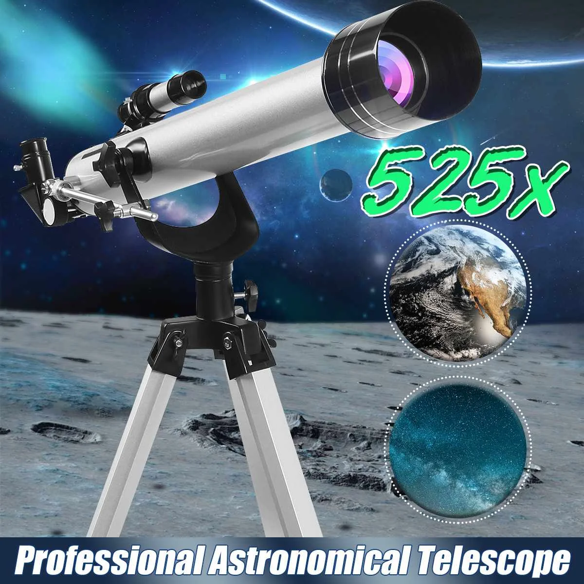 F60700 525x High Magnification Astronomical Refractive Telescope 3Pcs Eyepieces And Tripod Space Observation Scope Gift
F60700 525x High Magnification Astronomical Refractive Telescope 3Pcs Eyepieces And Tripod Space Observation Scope Gift