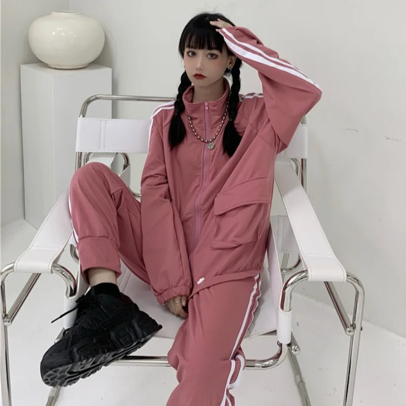 two peice set for ladies sweat suit sets tracksuit preppy zipper pockets full length elastic waist bf Harajuku Women's Clothing
two peice set for ladies sweat suit sets tracksuit preppy zipper pockets full length elastic waist bf Harajuku Women's Clothing