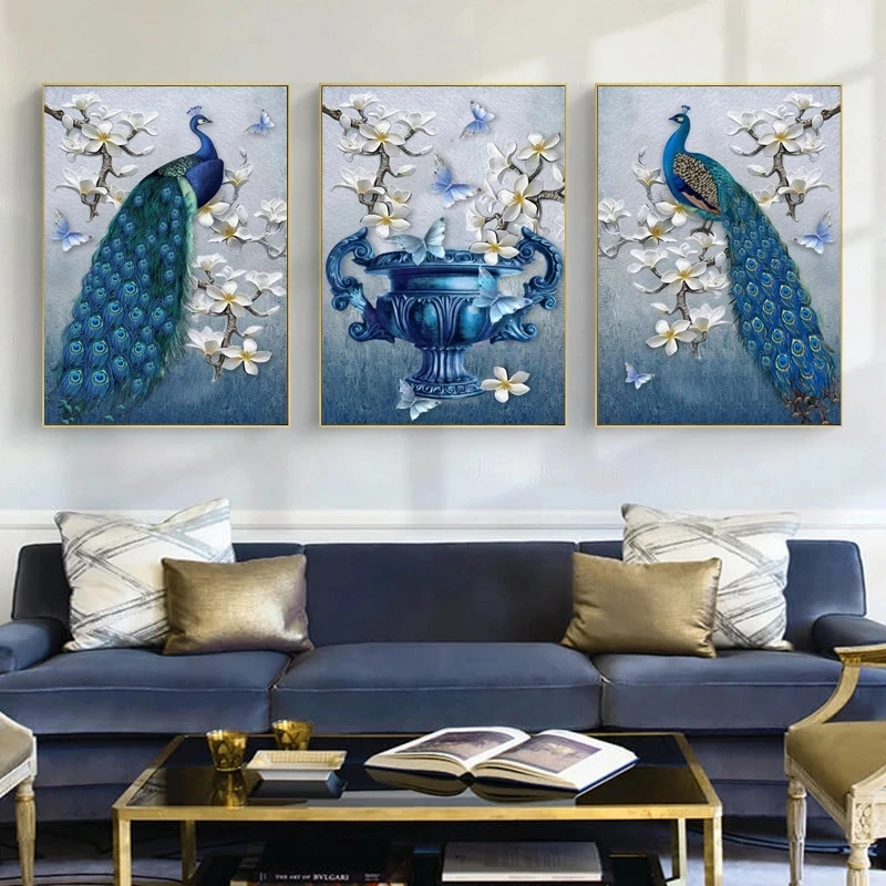 Beauty Blue Peacocks Lily Flower Modern Wall Art Canvas Painting Nordic Posters and Prints Wall Pictures for Living Home Decor
Beauty Blue Peacocks Lily Flower Modern Wall Art Canvas Painting Nordic Posters and Prints Wall Pictures for Living Home Decor