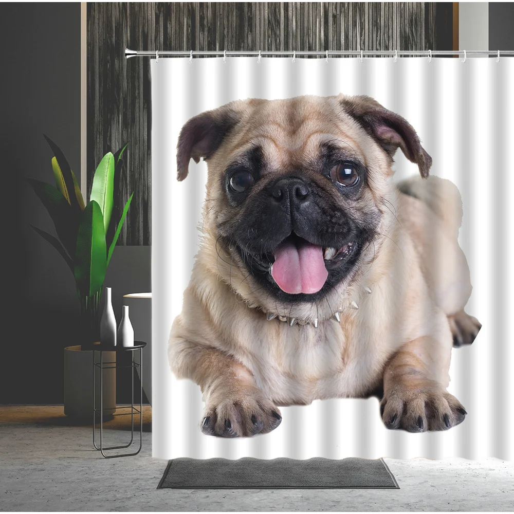 Animal Bath Curtains Lovely Dog Pet Bulldog Bathroom Decorative Shower Curtains Set With Hooks Bathtub Screen Machine washable
Animal Bath Curtains Lovely Dog Pet Bulldog Bathroom Decorative Shower Curtains Set With Hooks Bathtub Screen Machine washable