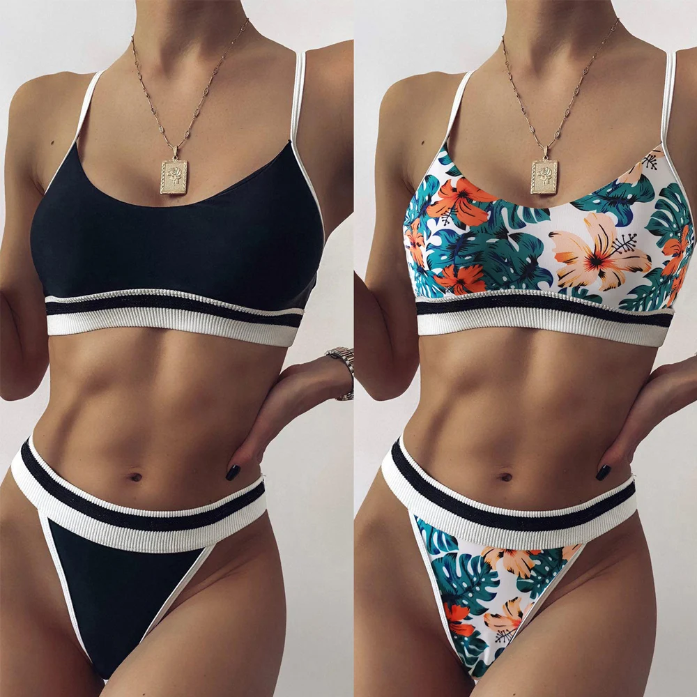 Two Piece Swimsuit Women's Patchwork Brazilian Triange Thong Fashion High Cut Swimwear Splicing Bikini Set Bathing Suit
Two Piece Swimsuit Women's Patchwork Brazilian Triange Thong Fashion High Cut Swimwear Splicing Bikini Set Bathing Suit
