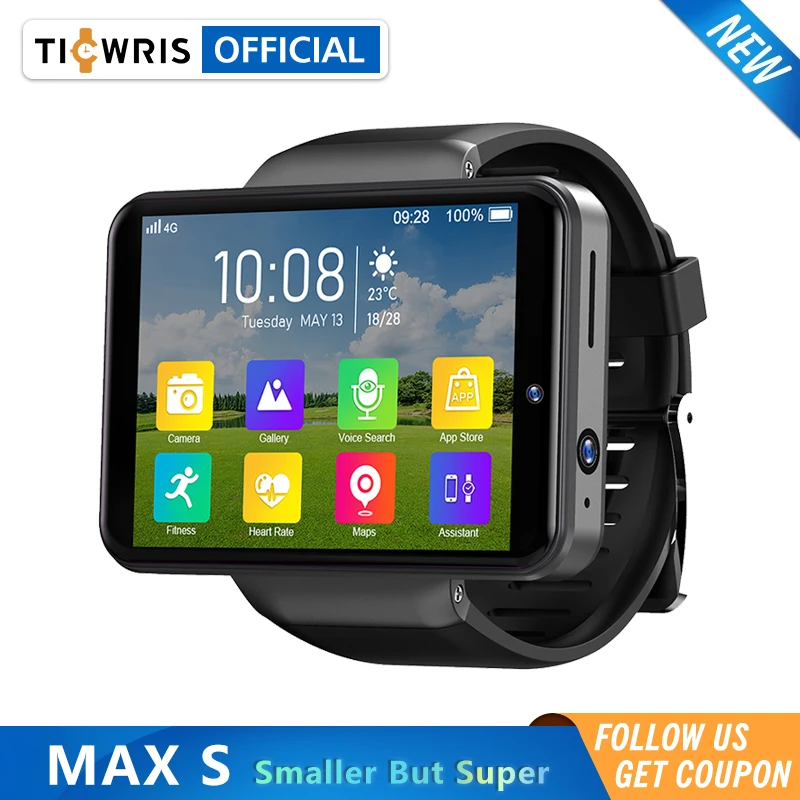 Ticwris Max S 4G Android умные часы для Для мужчин 2 4 "Дисплей Face ID 2000 мА/ч 3 Гб оперативной