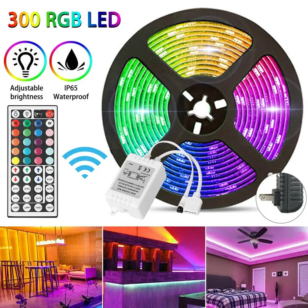 RGB 5M 16.4ft Waterproof 3528 SMD 300 LED Flexible Light Strip 12V+44 Key Remote 40P
RGB 5M 16.4ft Waterproof 3528 SMD 300 LED Flexible Light Strip 12V+44 Key Remote 40P