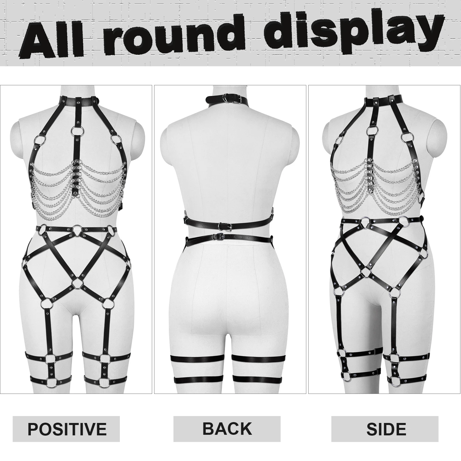 Gothic Choker Bondage Leather Binding Chest Chain Cage Bra 2-Piece Garter Belt Set Women Sexy Erotic Lingerie Fetish Erotic
Gothic Choker Bondage Leather Binding Chest Chain Cage Bra 2-Piece Garter Belt Set Women Sexy Erotic Lingerie Fetish Erotic