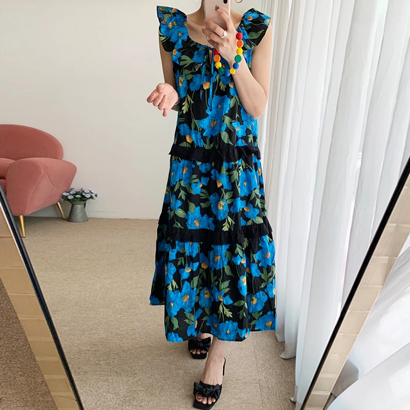 Summer New Fashion French Elegant Vestidos Women's Party Collar Bow Tie Full Screen Flowers Loose Flying Sleeve Midi Dress KK206
Summer New Fashion French Elegant Vestidos Women's Party Collar Bow Tie Full Screen Flowers Loose Flying Sleeve Midi Dress KK206