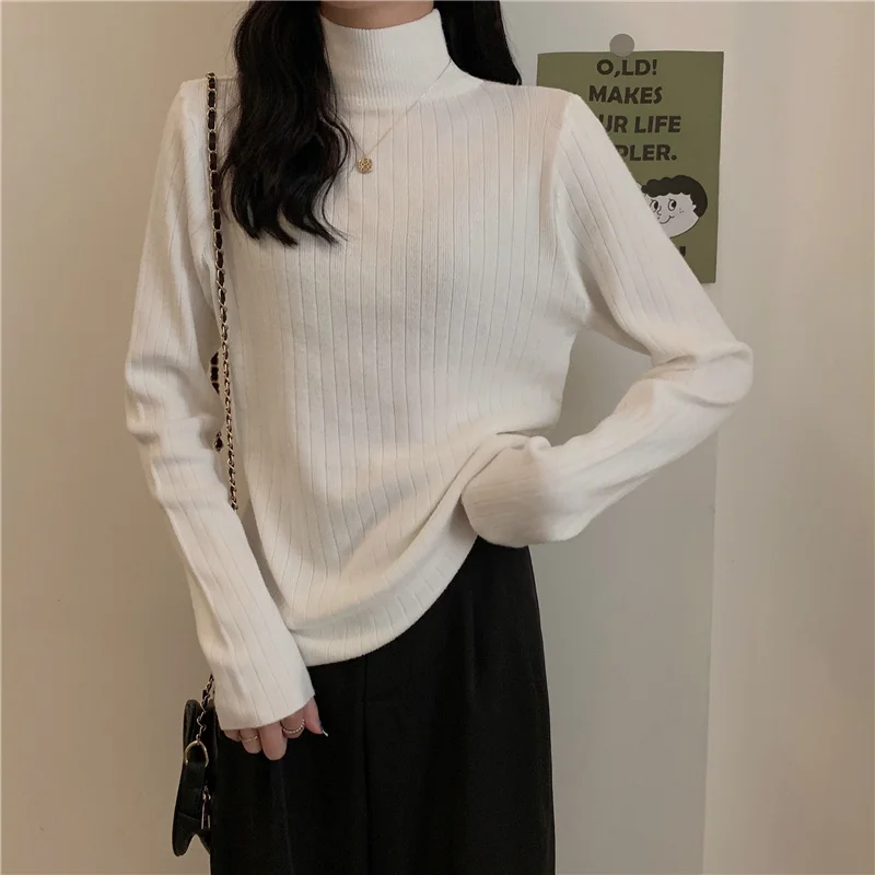 Pullover Sweater Knitted Women Winter High Neck Basic Slim Casual Ribbed Knit Top Autumn Clothes Woman Sweaters
Pullover Sweater Knitted Women Winter High Neck Basic Slim Casual Ribbed Knit Top Autumn Clothes Woman Sweaters