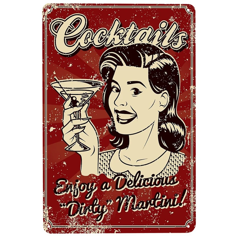 Vintage Cocktails printed Metal Signs Retro Tin Signs Funny Poster Decor for Bar Pub Club Decoration for Living Room Home
Vintage Cocktails printed Metal Signs Retro Tin Signs Funny Poster Decor for Bar Pub Club Decoration for Living Room Home