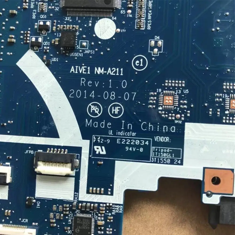 AIVE1 NM-A211 para Lenovo ThinkPad E450 placa motherboard laptop I5-5200U 100% probado
AIVE1 NM-A211 para Lenovo ThinkPad E450 placa motherboard laptop I5-5200U 100% probado