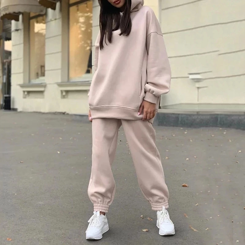 Women Tracksuit 2 Piece Outfits Autumn Casual Solid Oversized Hoodie Sweatshirts Pocket Pants 2 Piece Set Sport Sweatpants Suit
Women Tracksuit 2 Piece Outfits Autumn Casual Solid Oversized Hoodie Sweatshirts Pocket Pants 2 Piece Set Sport Sweatpants Suit