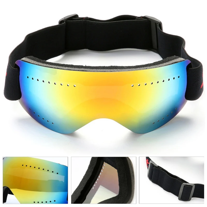 

Лыжные Сноуборд очки анти туман УФ Защита с регулируемой эластичной повязкой на голову мотоциклетные очки Дорожные гоночные очки