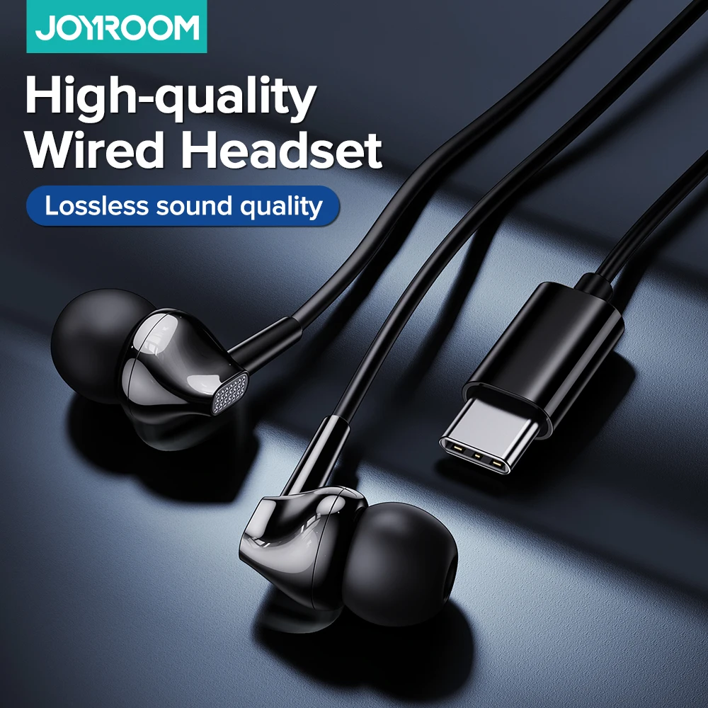 Joyroom Type-C Wired Earphone Sport Fashion Headsets Bass Headphone In-ear Earbuds with Microphone for Xiaomi Huawei Smart Phone
Joyroom Type-C Wired Earphone Sport Fashion Headsets Bass Headphone In-ear Earbuds with Microphone for Xiaomi Huawei Smart Phone