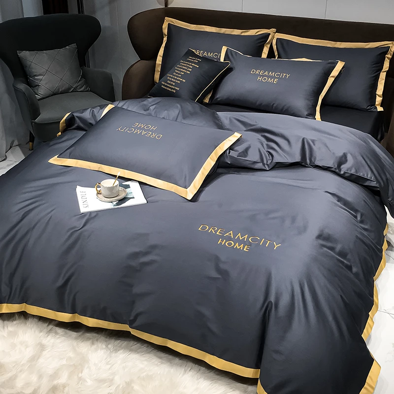 Luxury Cotton Bedding Set Sheet Grey Minimalist Full Size Pillowcase Bedding Set Hotel Bedroom Parure De Lit Home Textile DF50SJ
Luxury Cotton Bedding Set Sheet Grey Minimalist Full Size Pillowcase Bedding Set Hotel Bedroom Parure De Lit Home Textile DF50SJ
