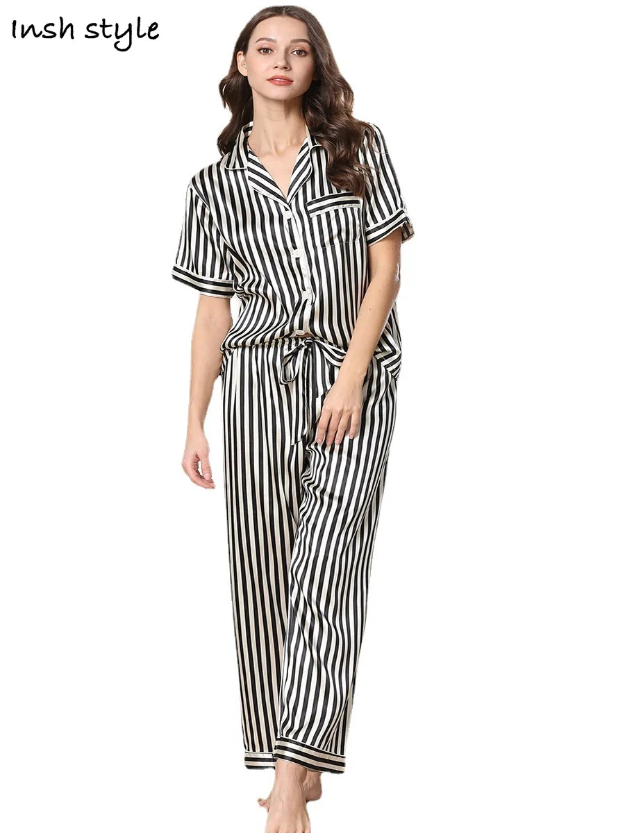 Women's Pajamas2021 Summer New Ladies Silk Pajamas/short-sleeved Trousers Suit/Sleepwear
Women's Pajamas2021 Summer New Ladies Silk Pajamas/short-sleeved Trousers Suit/Sleepwear