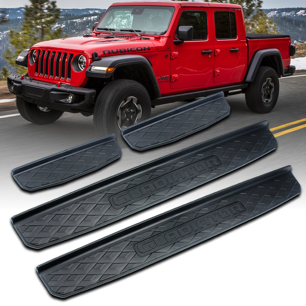 

Car Door Sill Scuff Plate Protector Entry Guard Cover External Door Threshold Decoration Trim For Jeep 2018-2020 Wrangler JL