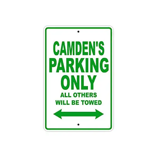 Camden's Parking Only All Others Will Be Towed Name Caution Warning Notice Aluminum Metal Sign
Camden's Parking Only All Others Will Be Towed Name Caution Warning Notice Aluminum Metal Sign