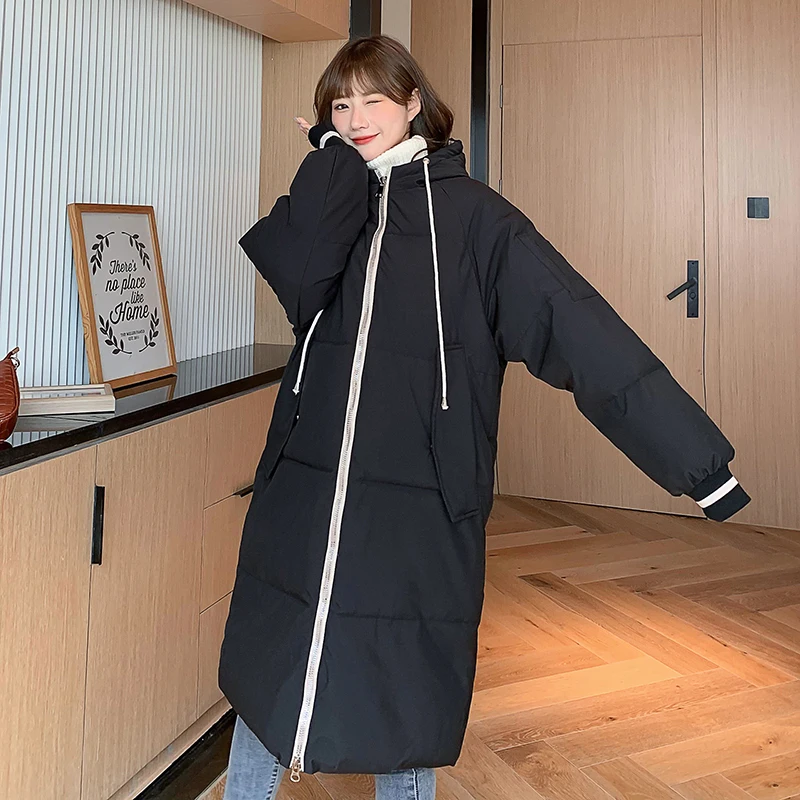 Korean Cotton-Padded Clothes Long Jacket Hooded Women Winter Loose Casual Thick Parkas Warm Outwear Coats Wind Breaker BF Style
Korean Cotton-Padded Clothes Long Jacket Hooded Women Winter Loose Casual Thick Parkas Warm Outwear Coats Wind Breaker BF Style