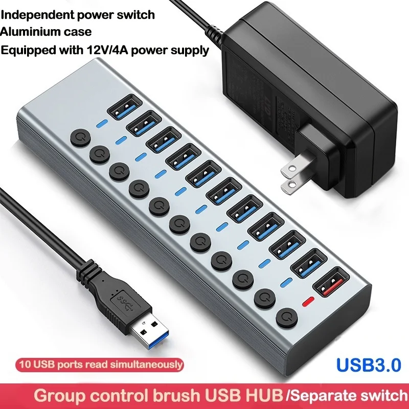3.0 USB splitter multi-functional docking station hub mobile phone group control hub with power supply one trailer 11 docking
3.0 USB splitter multi-functional docking station hub mobile phone group control hub with power supply one trailer 11 docking