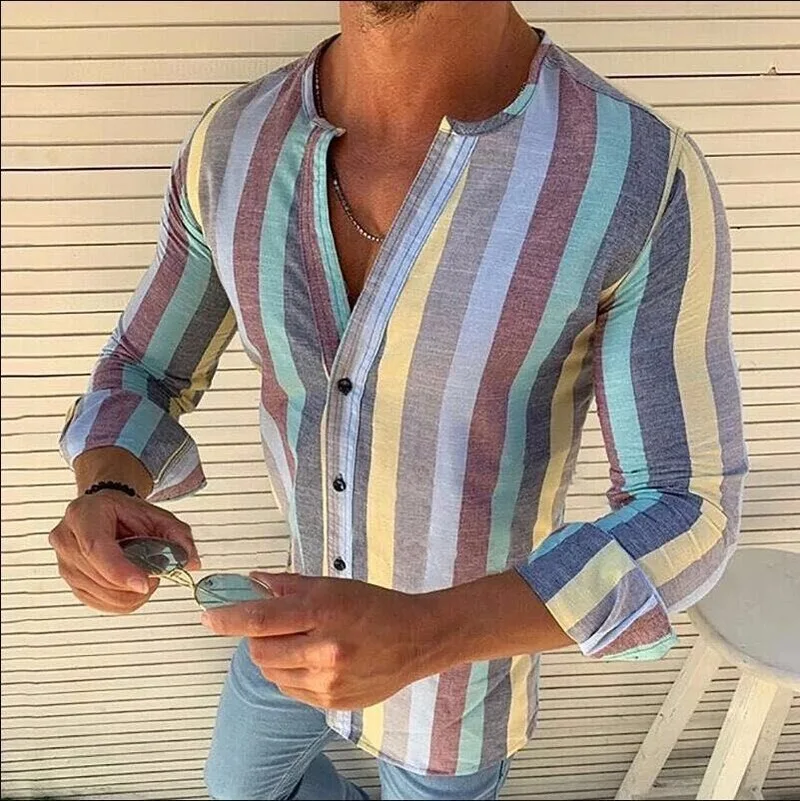 2021 European American New Style Striped Long-sleeved Linen Men's Casual Shirt Plus Size Camisas For Man
2021 European American New Style Striped Long-sleeved Linen Men's Casual Shirt Plus Size Camisas For Man